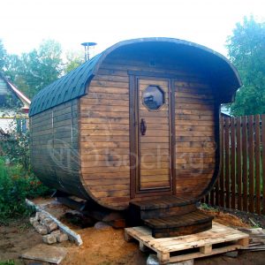 Square Barrel Sauna Standart with overhang