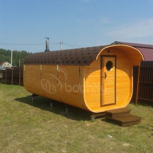 Square Barrel Sauna Mega-3 with overhang