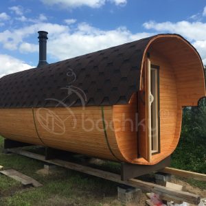 Okta Barrel Sauna Mega-2 with overhang