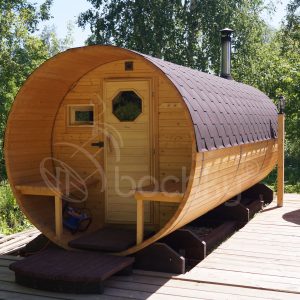 Barrel Sauna Mega-2 with porch